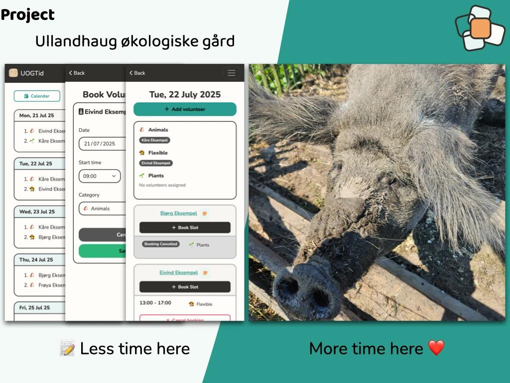 A friendly screenshot of the shift management tool